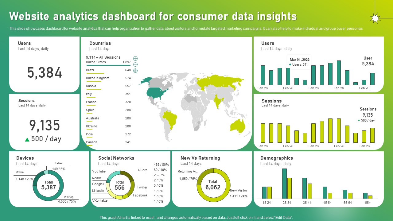 Targeted Marketing Strategic Plan For Audience Engagement Website Analytics Dashboard For Consumer Data Insights Guidelines PDF
