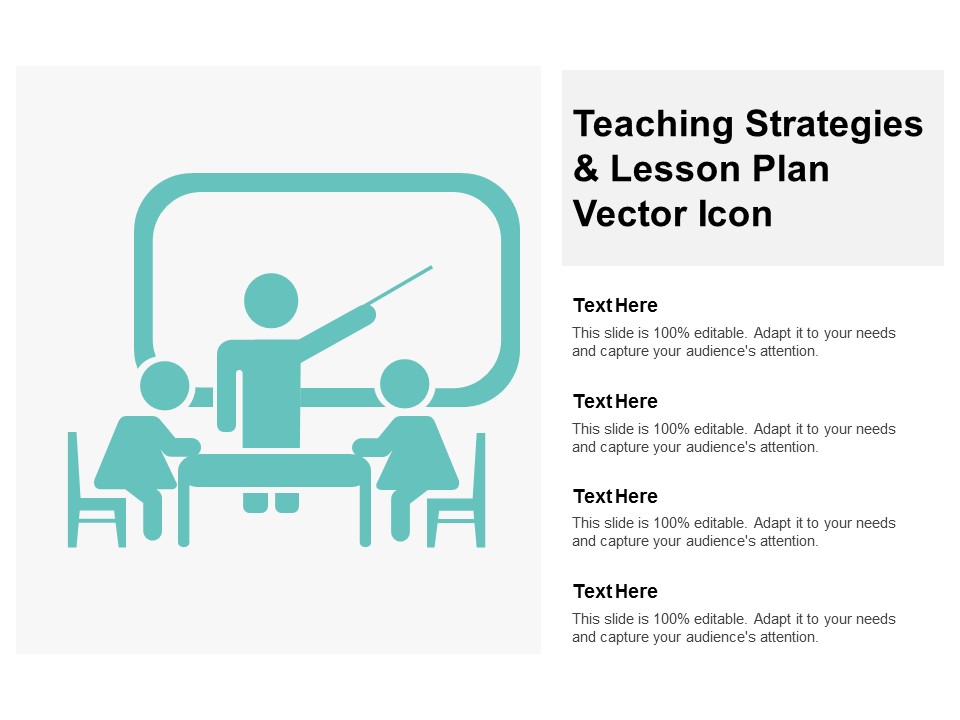 Teaching Strategies And Lesson Plan Vector Icon Ppt PowerPoint Presentation Slides Deck