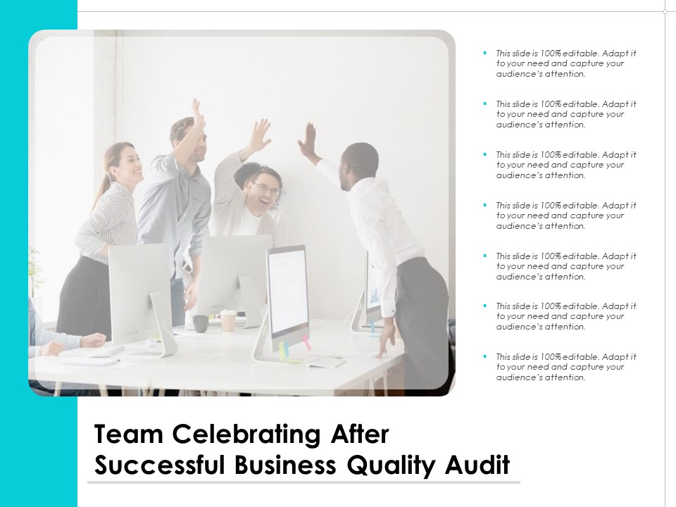 Team Celebrating After Successful Business Quality Audit Ppt PowerPoint Presentation Gallery Tips PDF