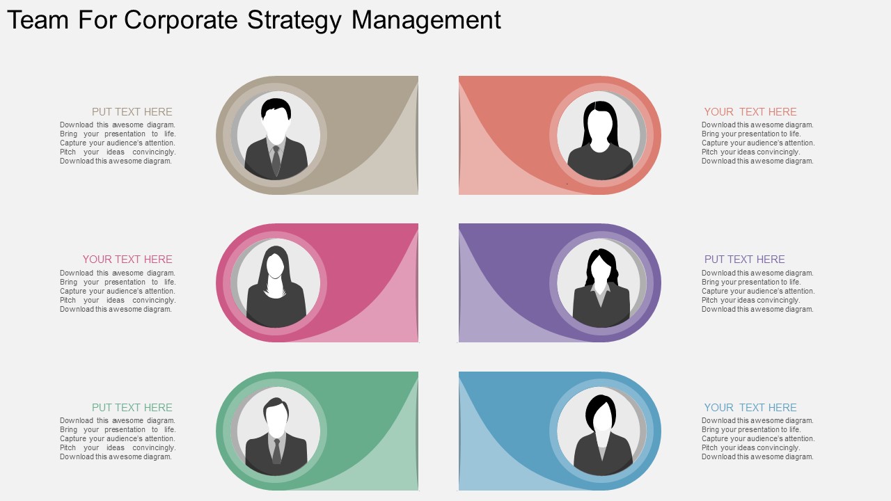 Team For Corporate Strategy Management Powerpoint Template