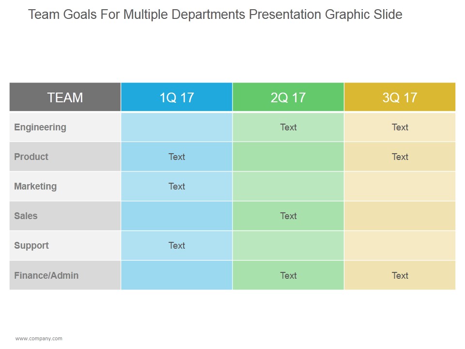 Team Goals For Multiple Departments Ppt PowerPoint Presentation Infographics