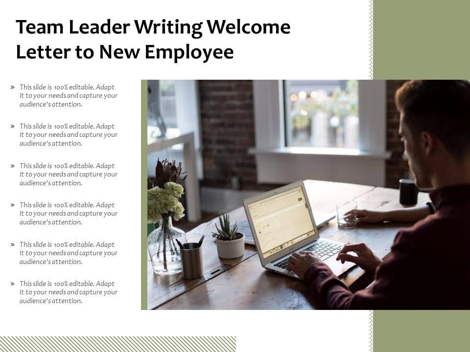 Team Leader Writing Welcome Letter To New Employee Ppt PowerPoint Presentation Professional Inspiration PDF