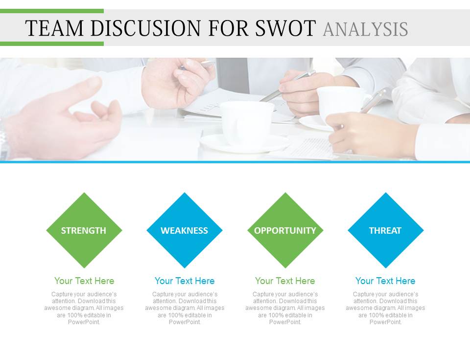 Team Meeting And Swot Analysis Session PowerPoint Slides