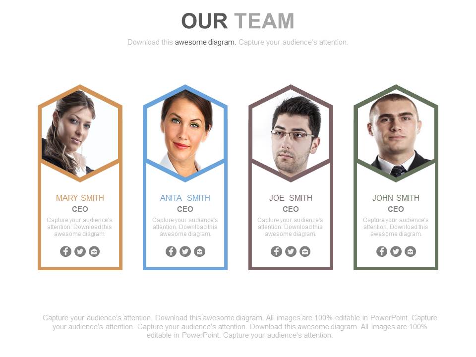 Team Members With Career Profile Powerpoint Slides