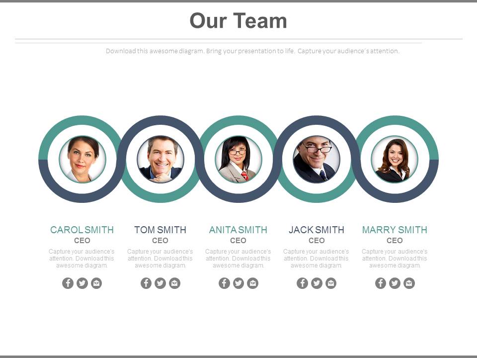 Team Members With Portfolio Of Skills Powerpoint Slides