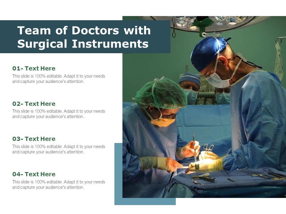 Team Of Doctors With Surgical Instruments Ppt PowerPoint Presentation Gallery Brochure PDF