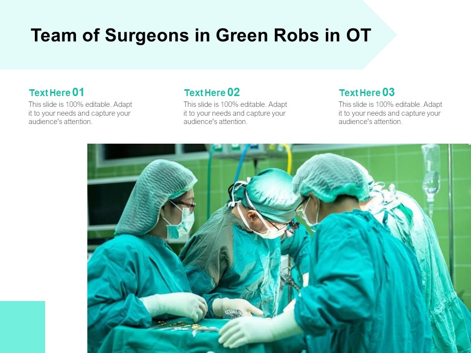 Team Of Surgeons In Green Robs In OT Ppt PowerPoint Presentation Gallery Format PDF