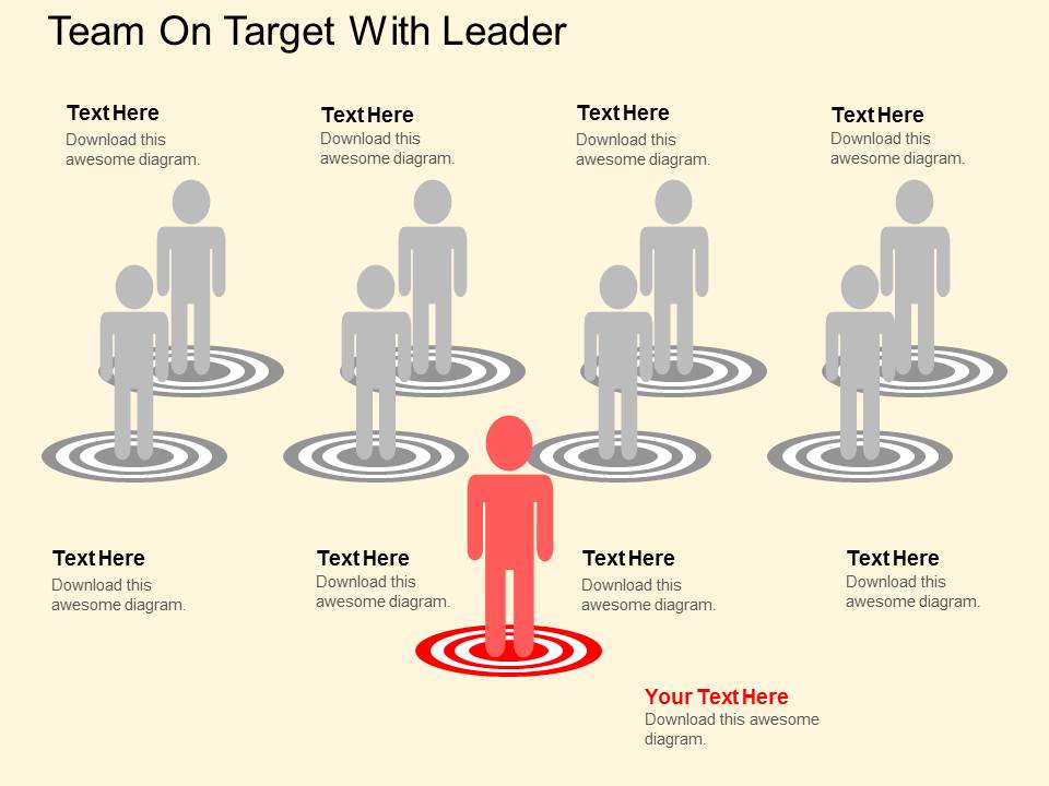 Team On Target With Leader Powerpoint Template