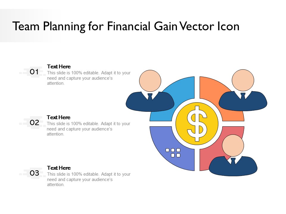 Team Planning For Financial Gain Vector Icon Ppt PowerPoint Presentation Gallery Background PDF