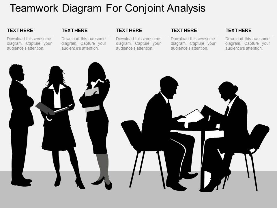 Teamwork Diagram For Conjoint Analysis Powerpoint Template