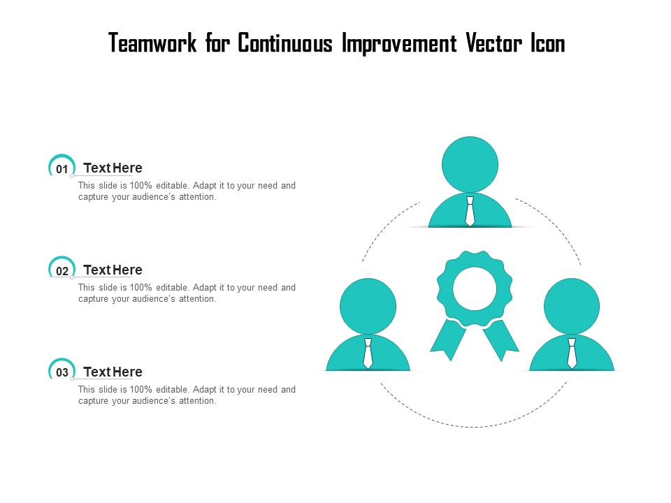 Teamwork For Continuous Improvement Vector Icon Ppt PowerPoint Presentation Gallery Design Inspiration PDF