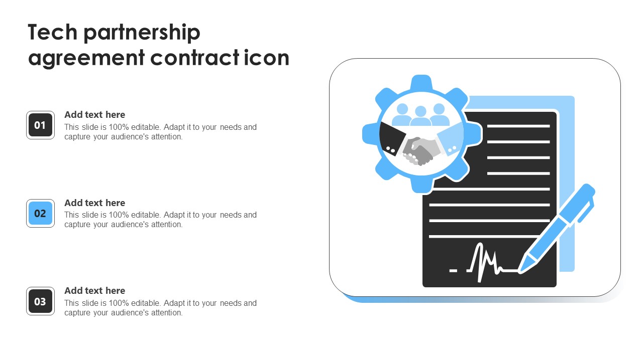 Tech Partnership Agreement Contract Icon Ppt Styles Icons PDF