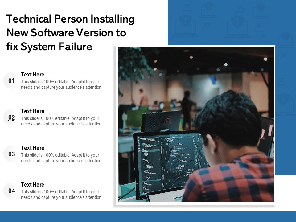 Technical Person Installing New Software Version To Fix System Failure Ppt PowerPoint Presentation File Clipart Images PDF