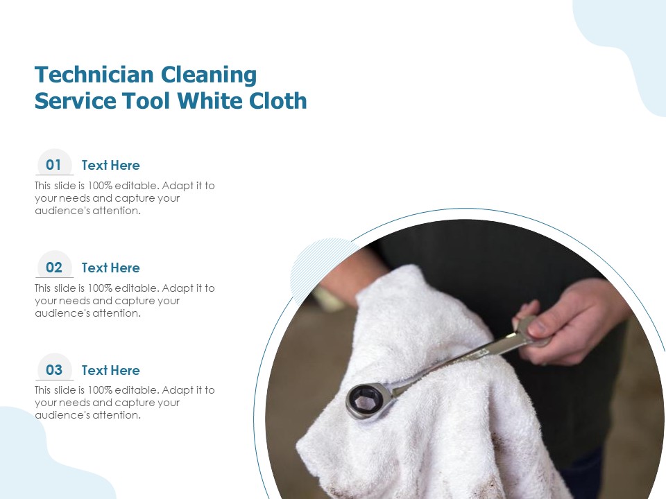 Technician Cleaning Service Tool White Cloth Ppt PowerPoint Presentation File Inspiration PDF