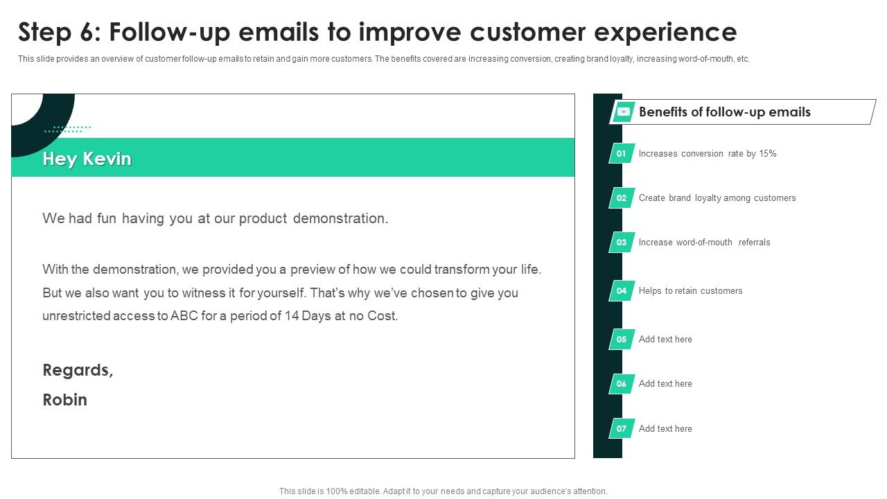 Techniques To Enhance User Onboarding Journey Step 6 Follow Up Emails To Improve Customer Experience Microsoft PDF
