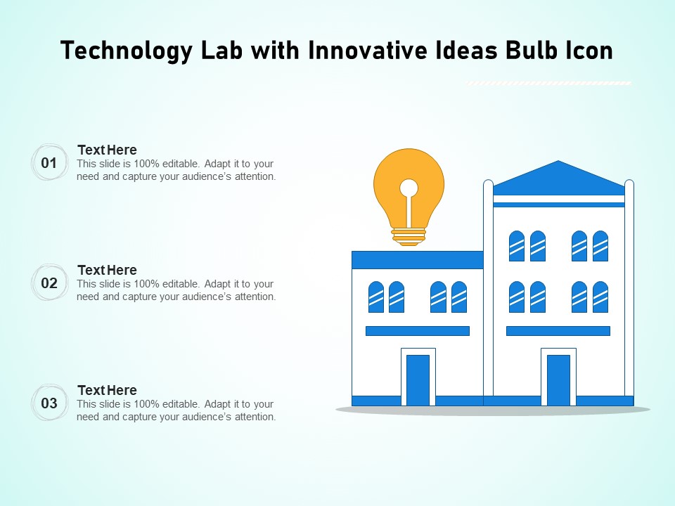 Technology Lab With Innovative Ideas Bulb Icon Ppt PowerPoint Presentation Diagram Templates PDF