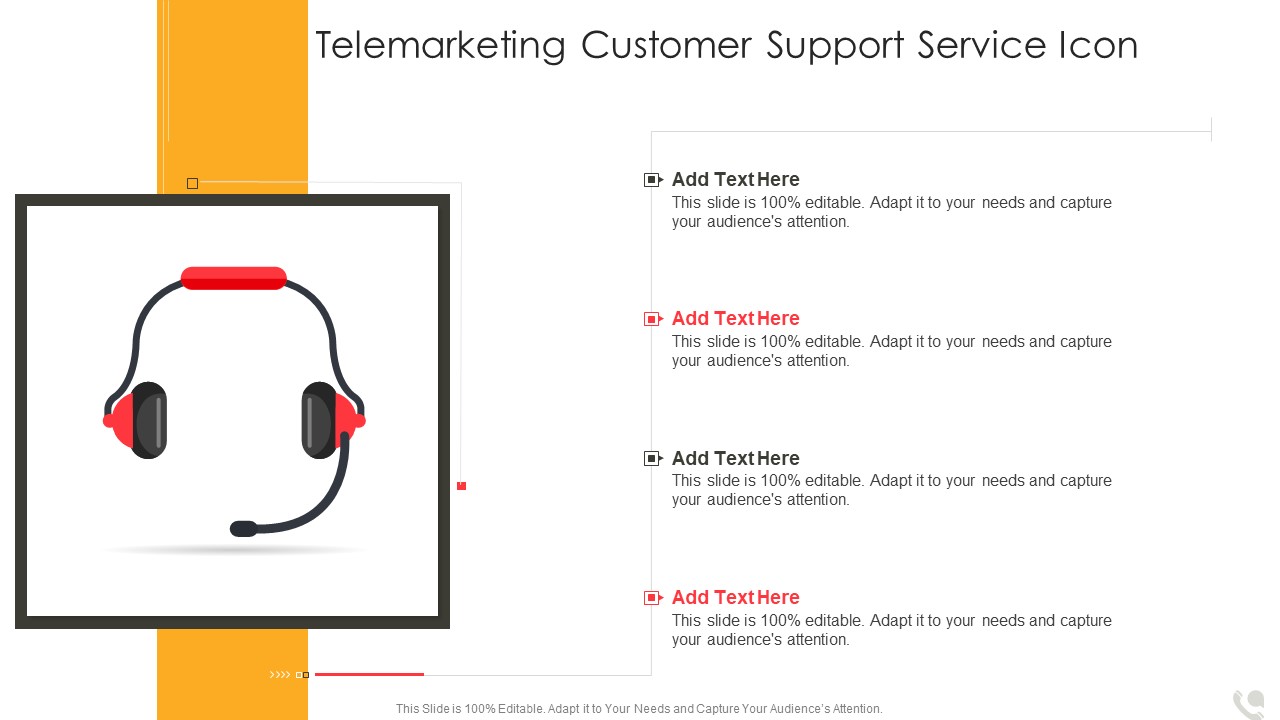 Telemarketing Customer Support Service Icon Mockup PDF
