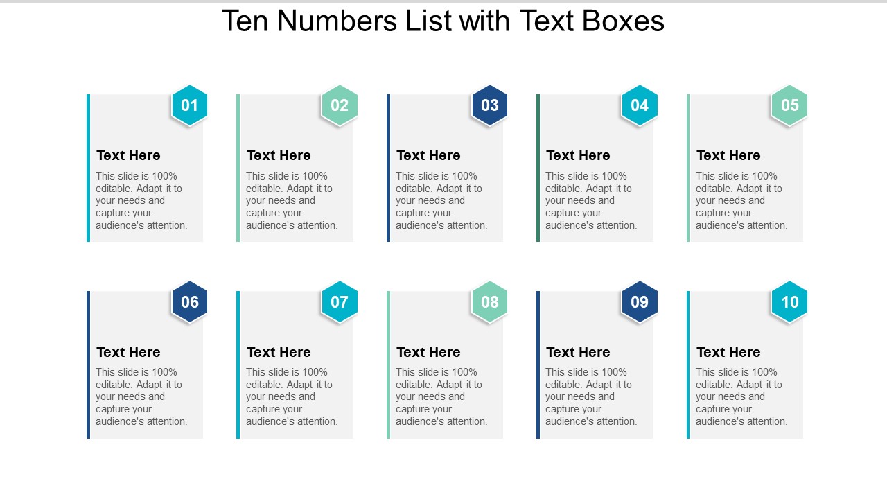 Ten Numbers List With Text Boxes Ppt PowerPoint Presentation Gallery Slideshow