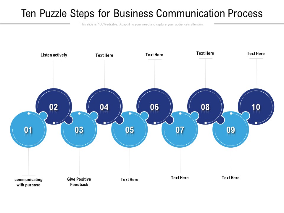 Ten Puzzle Steps For Business Communication Process Ppt PowerPoint Presentation Infographics Outfit
