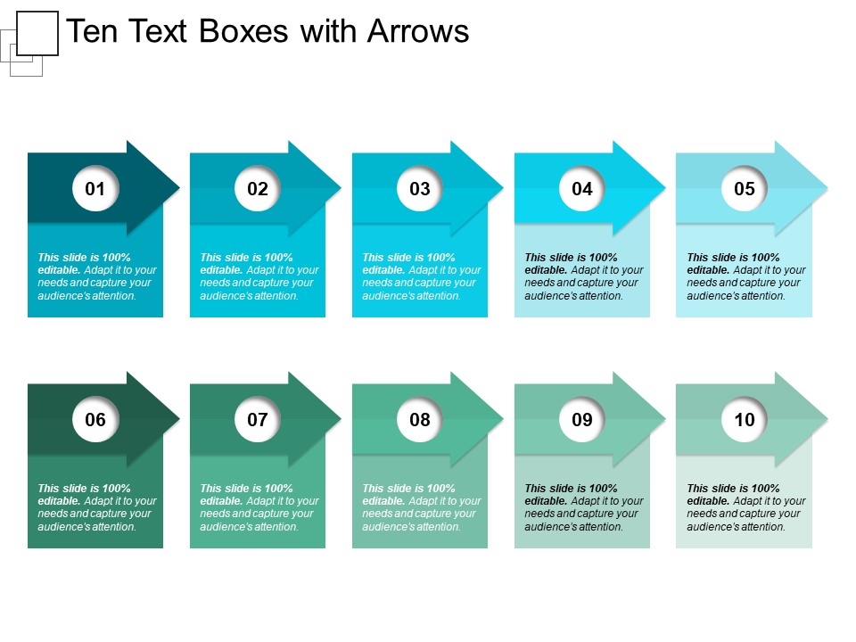 Ten Text Boxes With Arrows Ppt PowerPoint Presentation Professional Infographic Template