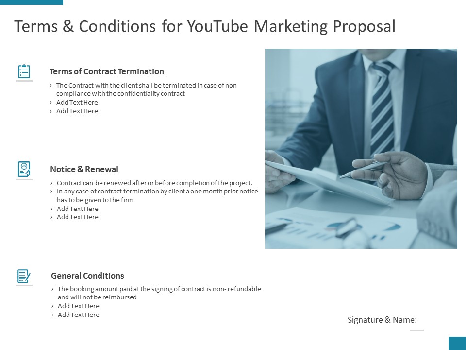 Terms And Conditions For Youtube Marketing Proposal Ppt PowerPoint Presentation Summary Example File