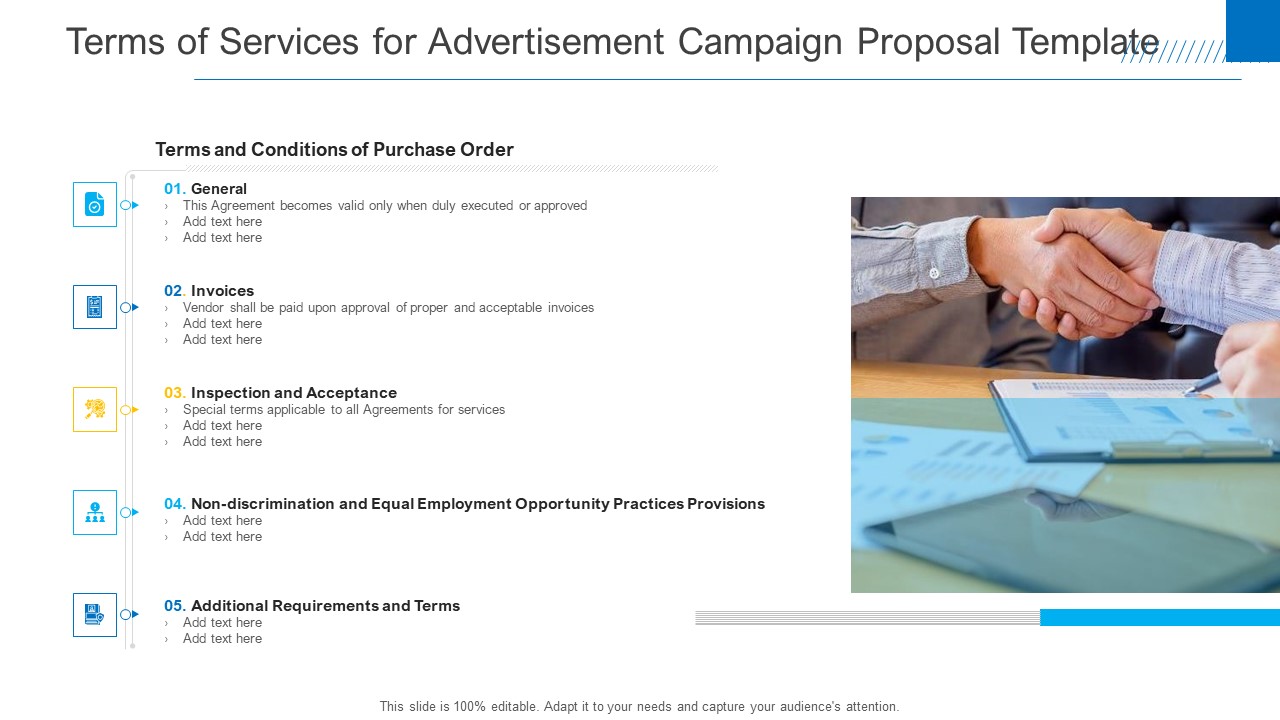 Terms Of Services For Advertisement Campaign Proposal Template Inspiration PDF