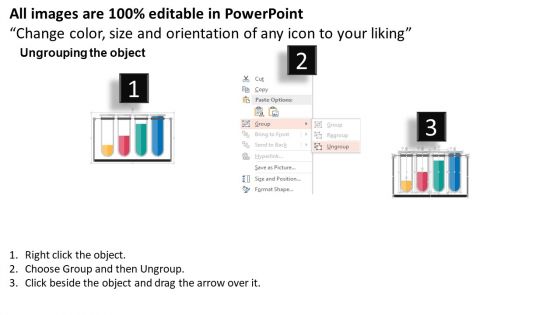 Test Tubes For Financial Ratio Analysis Powerpoint Template