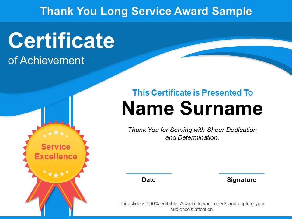 Thank You Long Service Award Sample Ppt PowerPoint Presentation Layouts Examples