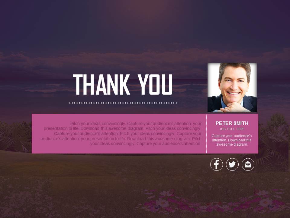 Thank You Message On Social Network Powerpoint Slides