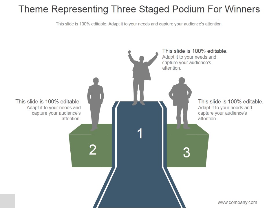 Theme Representing Three Staged Podium For Winners Ppt PowerPoint Presentation Outline