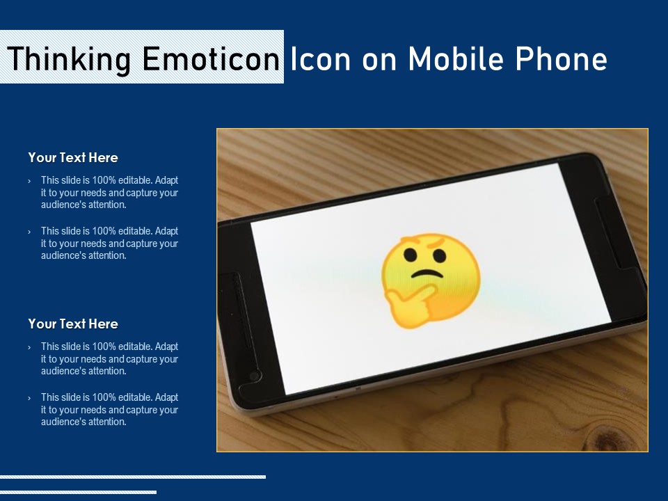 Thinking Emoticon Icon On Mobile Phone Ppt PowerPoint Presentation Icon Pictures PDF