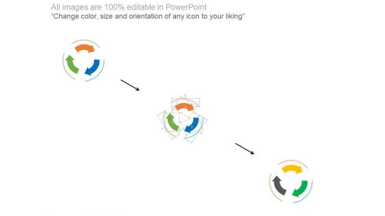 Three Arrows Cycles Process Chart Powerpoint Slides