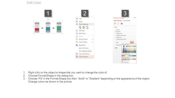Three Batteries As Growth Steps Powerpoint Slides