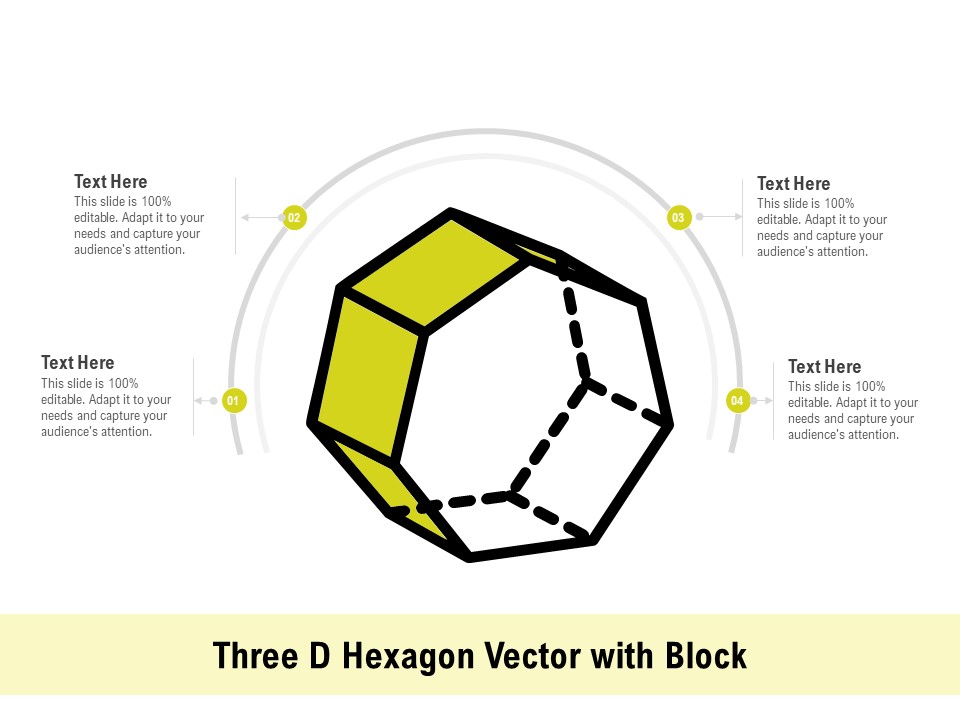 Three D Hexagon Vector With Block Ppt PowerPoint Presentation Gallery Topics PDF