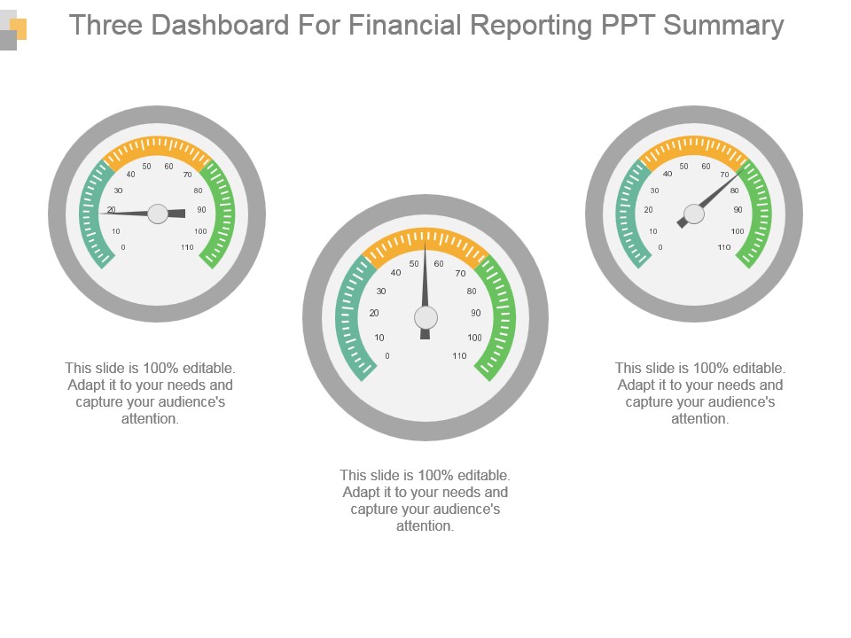Three Dashboard For Financial Reporting Ppt Summary