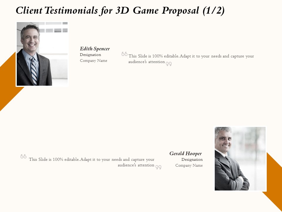 Three Dimensional Games Proposal Client Testimonials For 3D Game Proposal Teamwork Ideas PDF