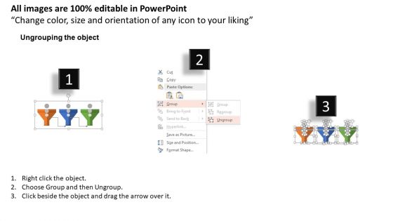 Three Funnel For Sales Process PowerPoint Templates