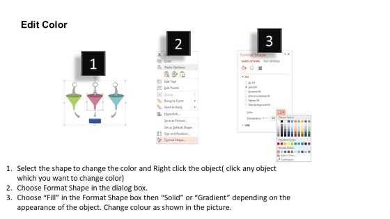 Three Funnels With Arrows For Sorting Data Powerpoint Template