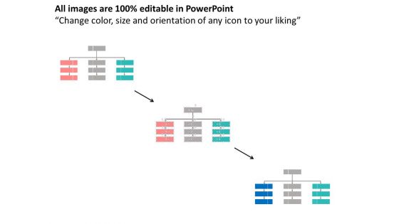 Three Level Flow Chart For Process Flow Powerpoint Template