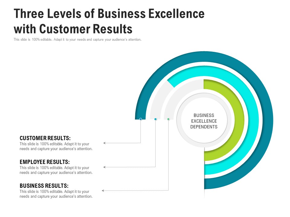 Three Levels Of Business Excellence With Customer Results Ppt Model Maker PDF