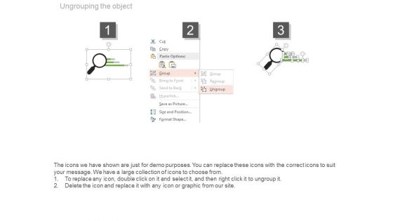 Three Magnifiers Situation Analysis Template Powerpoint Slides