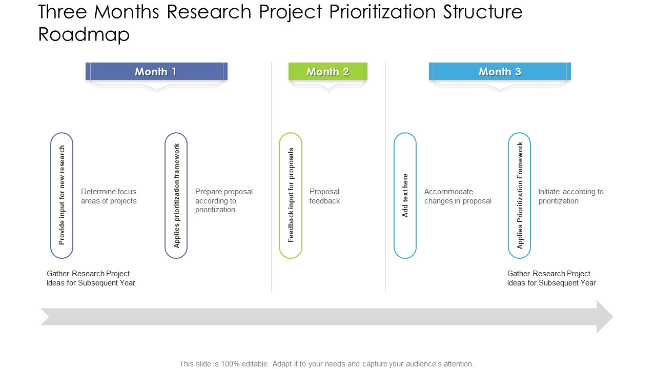 Three Months Research Project Prioritization Structure Roadmap Structure
