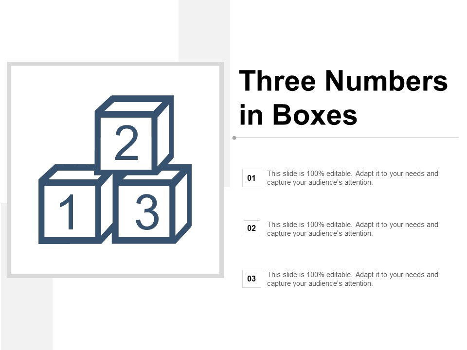 Three Numbers In Boxes Ppt PowerPoint Presentation Introduction