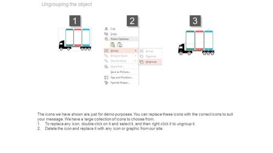 Three Options Tags On Truck For Business Powerpoint Slides