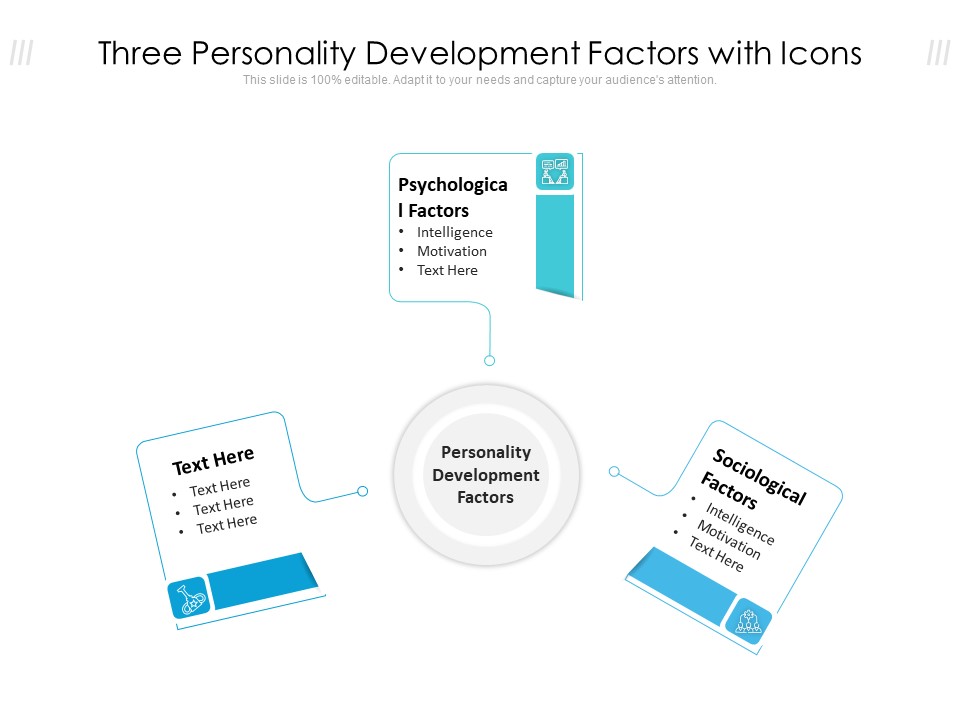Three Personality Development Factors With Icons Ppt PowerPoint Presentation File Skills PDF