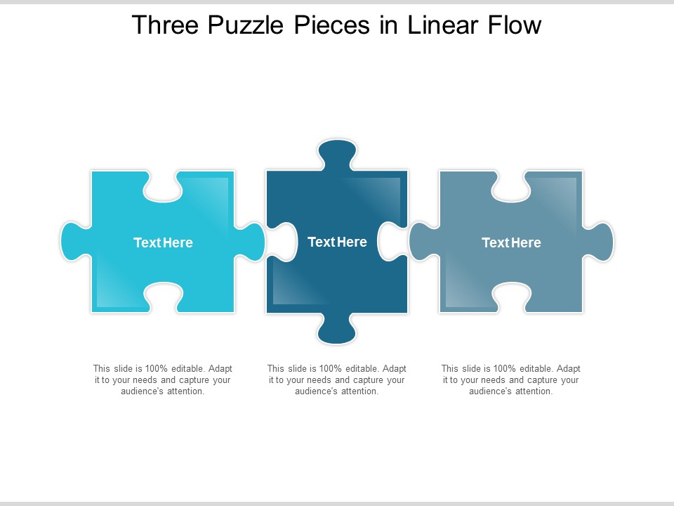 Three Puzzle Pieces In Linear Flow Ppt Powerpoint Presentation Infographic Template Guidelines