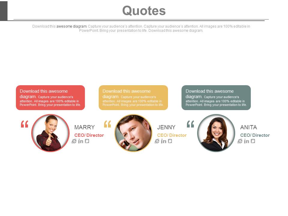 Three Quotes For Teamwork And Planning Powerpoint Slides