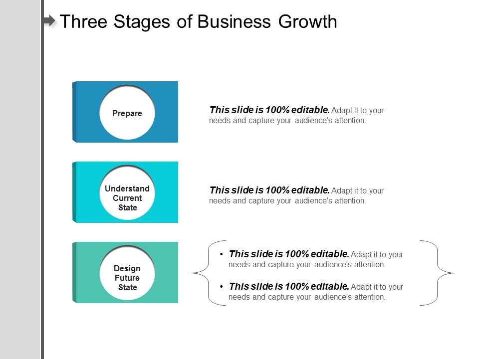 Three Stages Of Business Growth Ppt PowerPoint Presentation Infographic Template Graphics Pictures