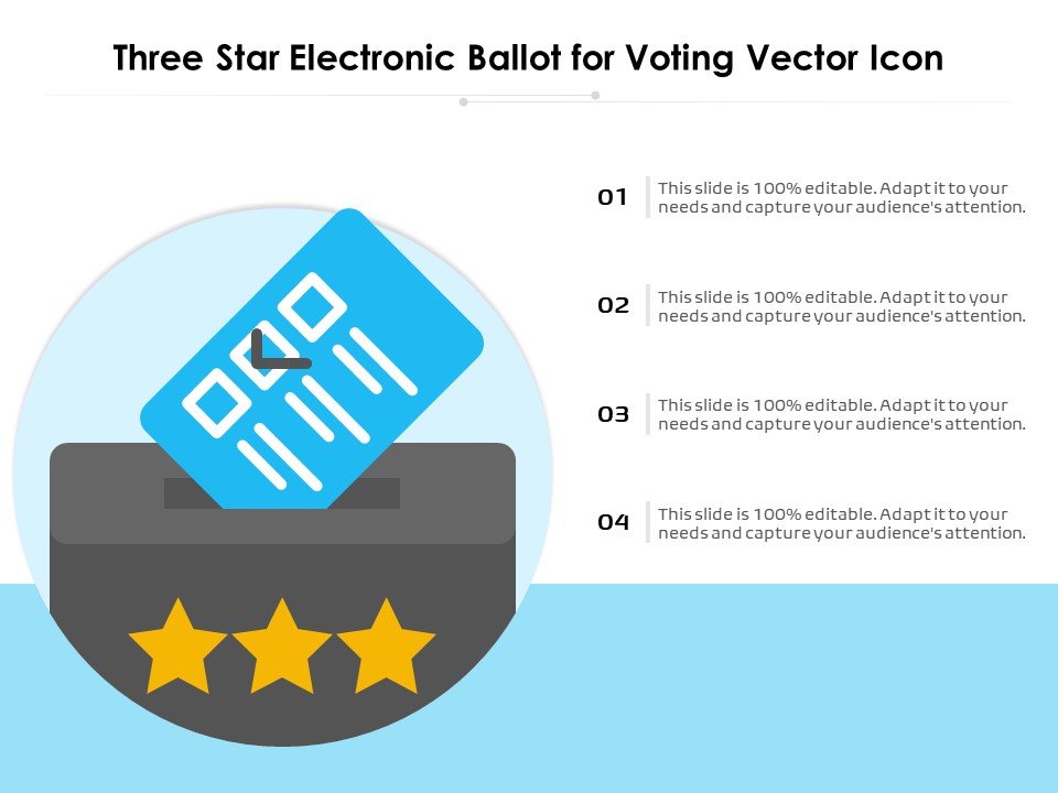 Three Star Electronic Ballot For Voting Vector Icon Ppt PowerPoint Presentation Infographic Template Sample PDF