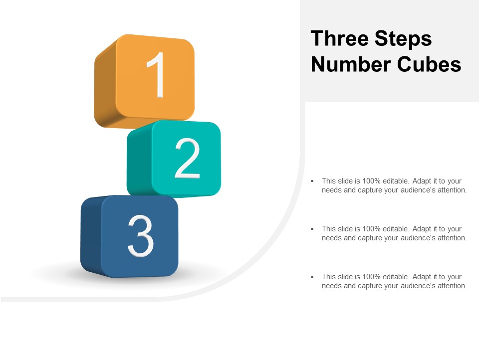 Three Steps Number Cubes Ppt PowerPoint Presentation Pictures Structure
